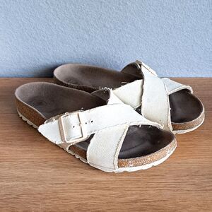 Birkenstock Sienna II Vegan Women’s Slide Sandals EU 38 Cotton Comfort Canvas